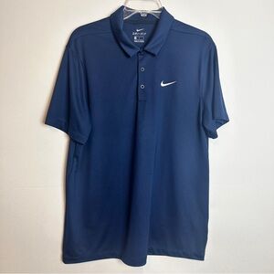 Nike Dri-Fit Navy Blue Polo Shirt Size Large